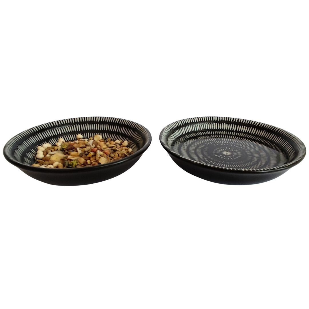 Small Animal Food & Water Bowls - Trendy Black