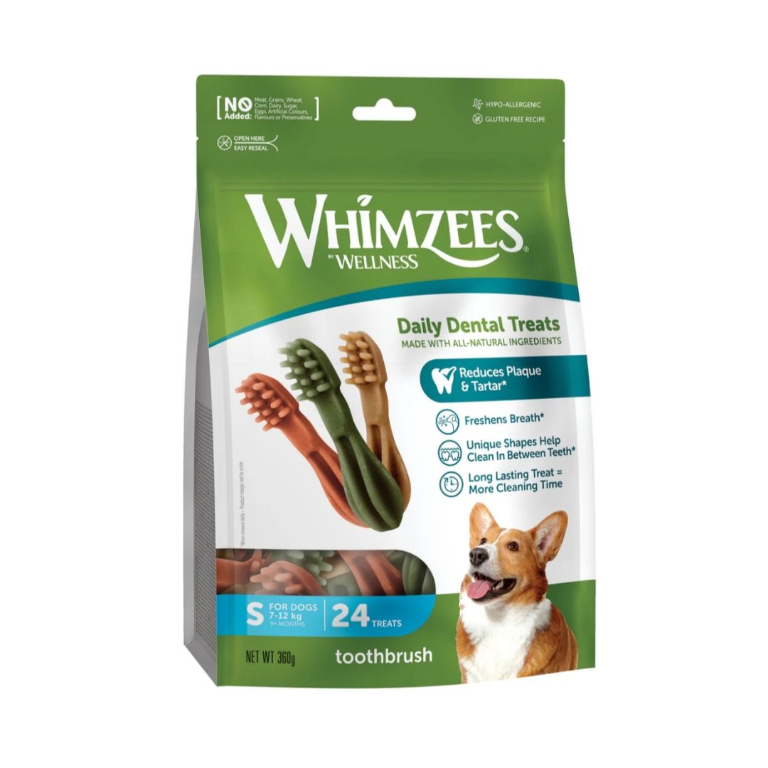 Whimzees Toothbrush Small 24pc Assortment/Value Bag