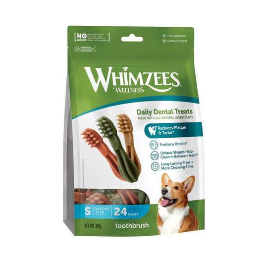 Whimzees Toothbrush Small 24pc Assortment/Value Bag