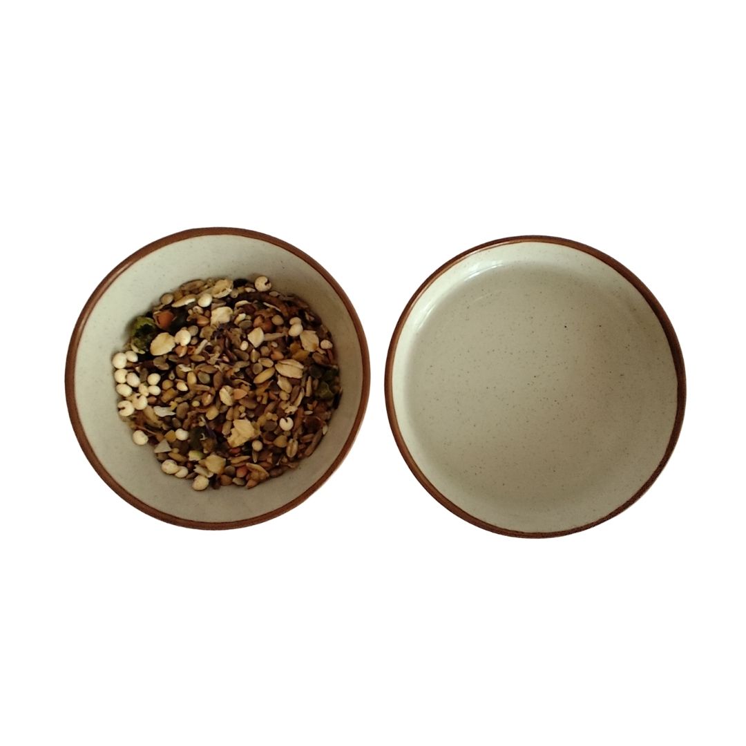 Small Animal Food & Water Bowls - Cinnamon Cream