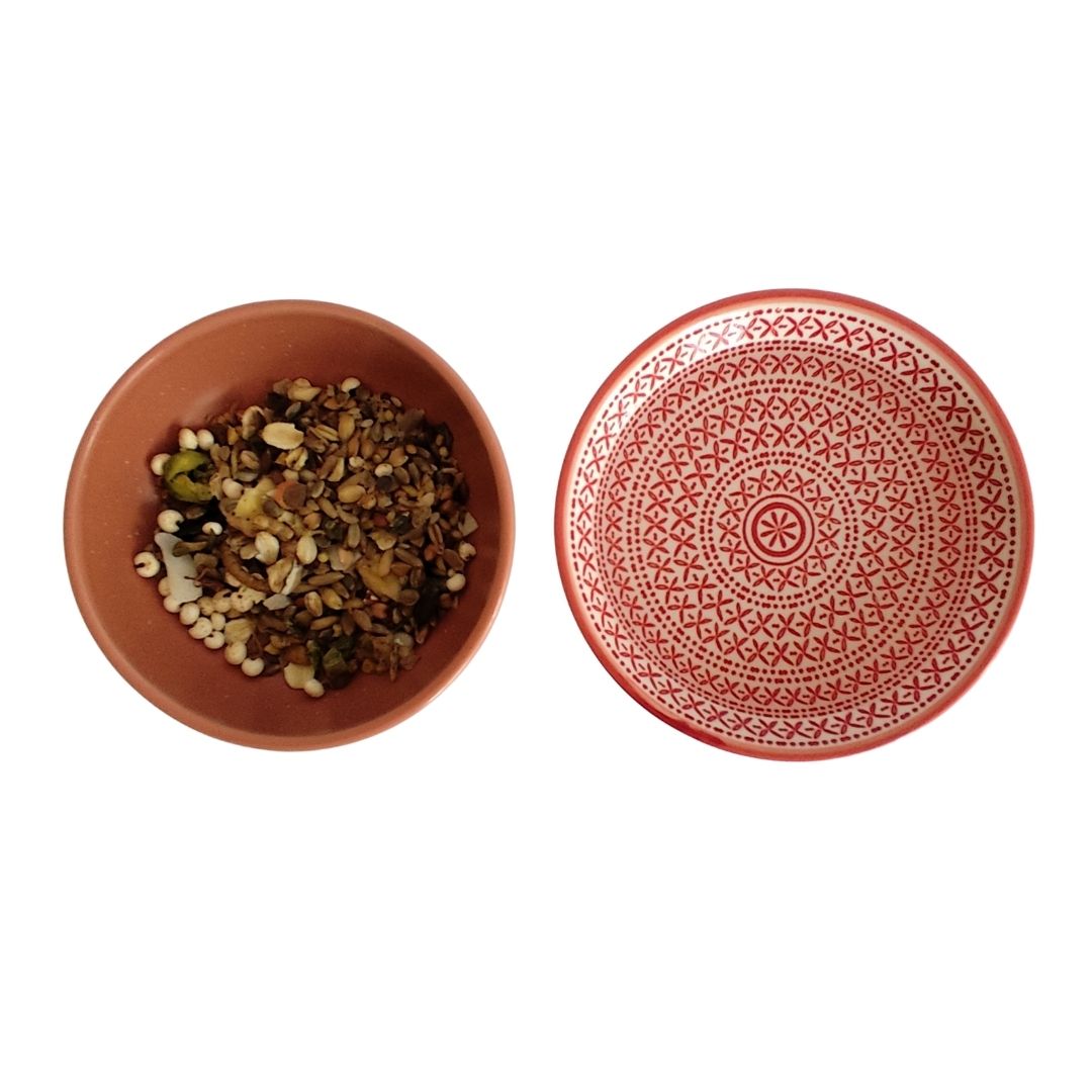 Small Animal Food & Water Bowls - Cinnamon & Sugar