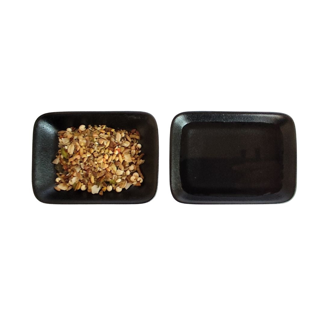Small Animal Food & Water Bowls - Pitch Black