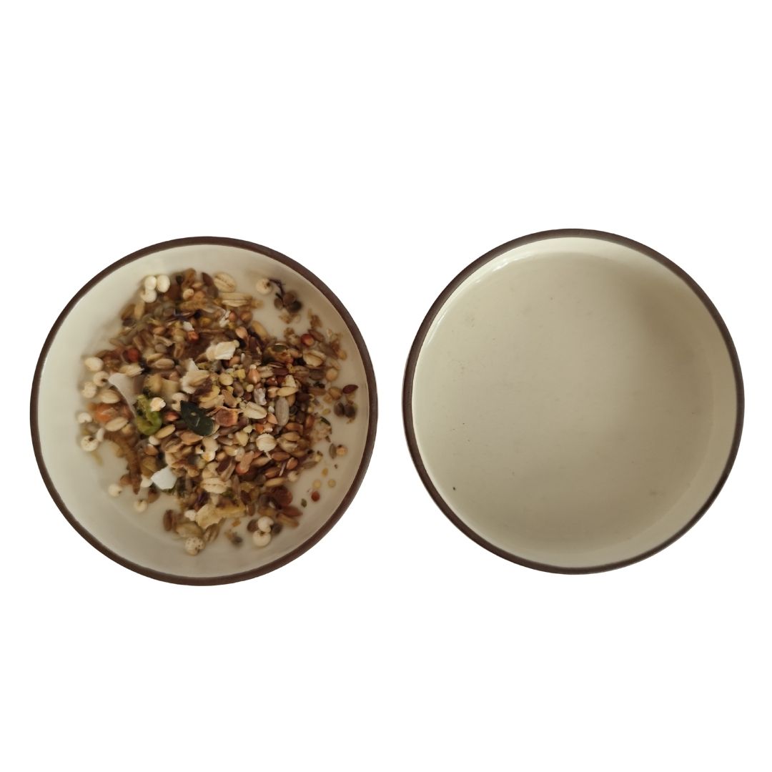 Small Animal Food & Water Bowls - Vanilla Stone