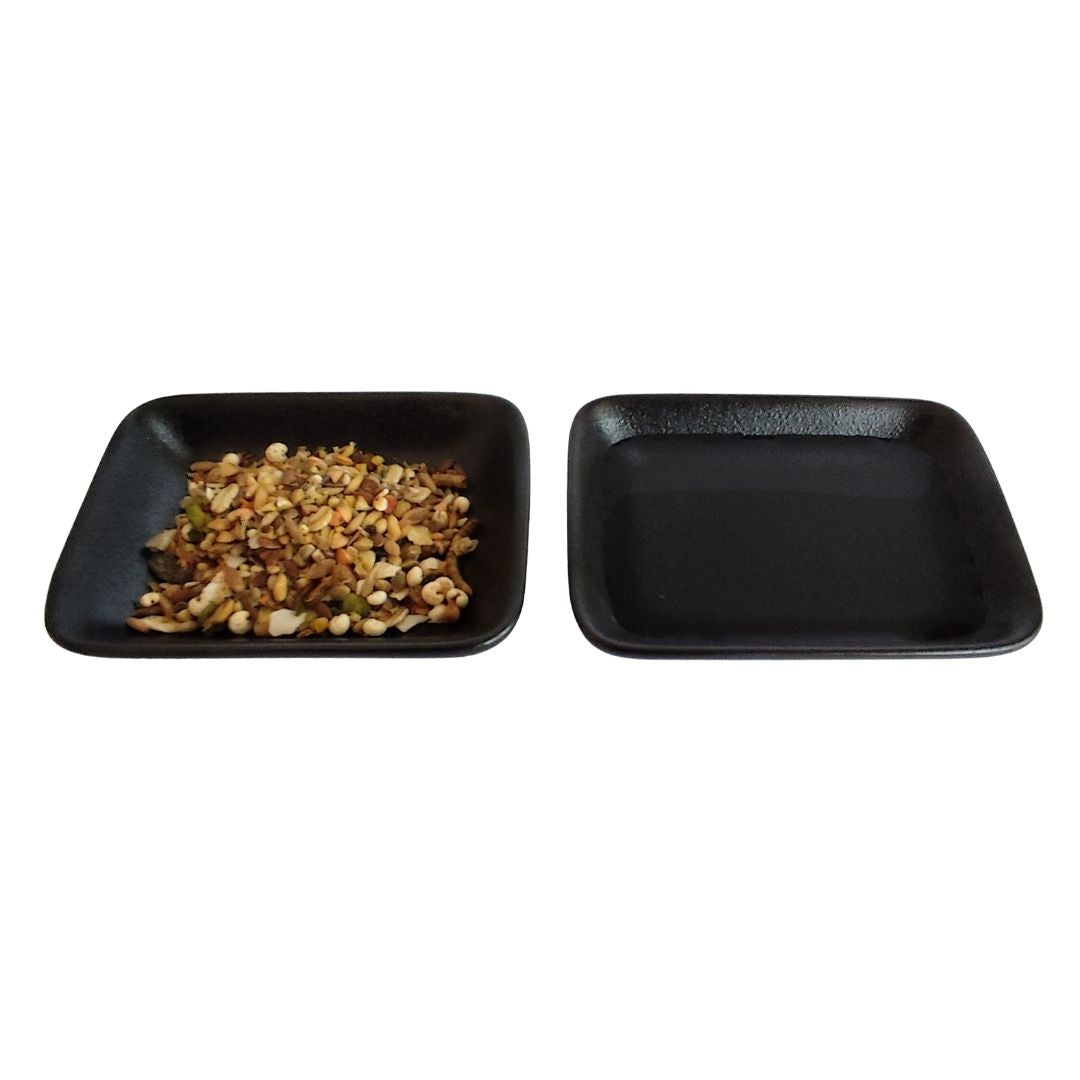 Small Animal Food & Water Bowls - Pitch Black