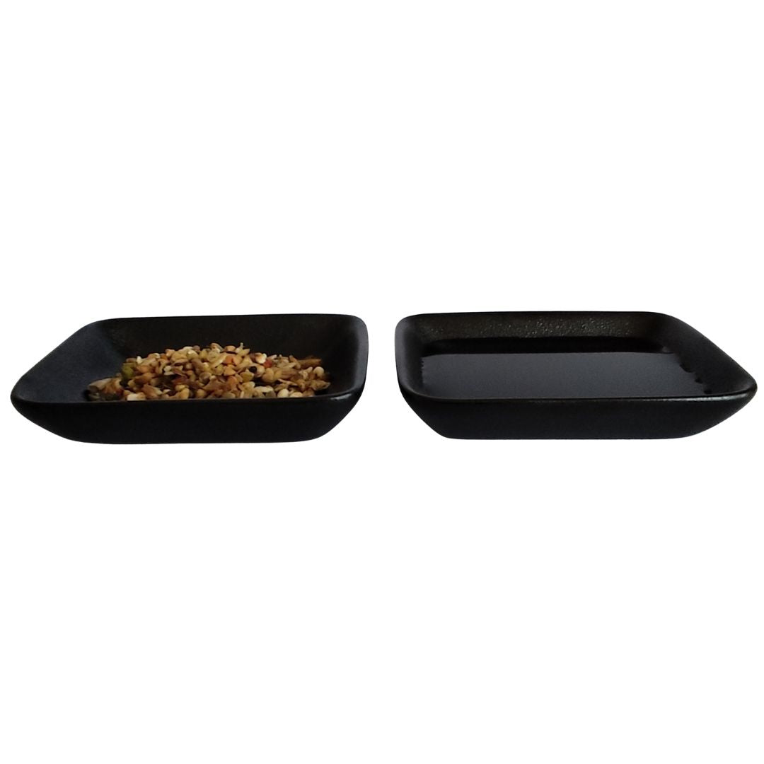 Small Animal Food & Water Bowls - Pitch Black