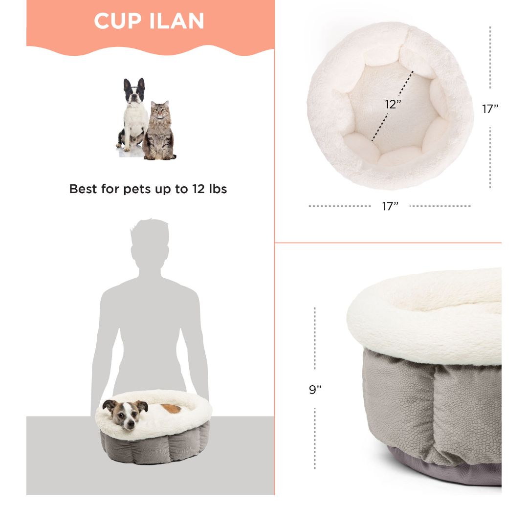 Best Friends by Sheri Cuddle Cup IIan Dog and Cat Bed Grey 5