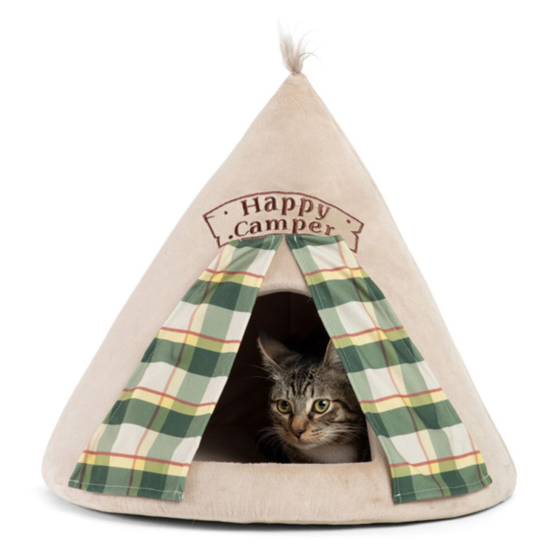 Best Friends by Sheri Wheat Meow Hut Happy Camper Cat Bed