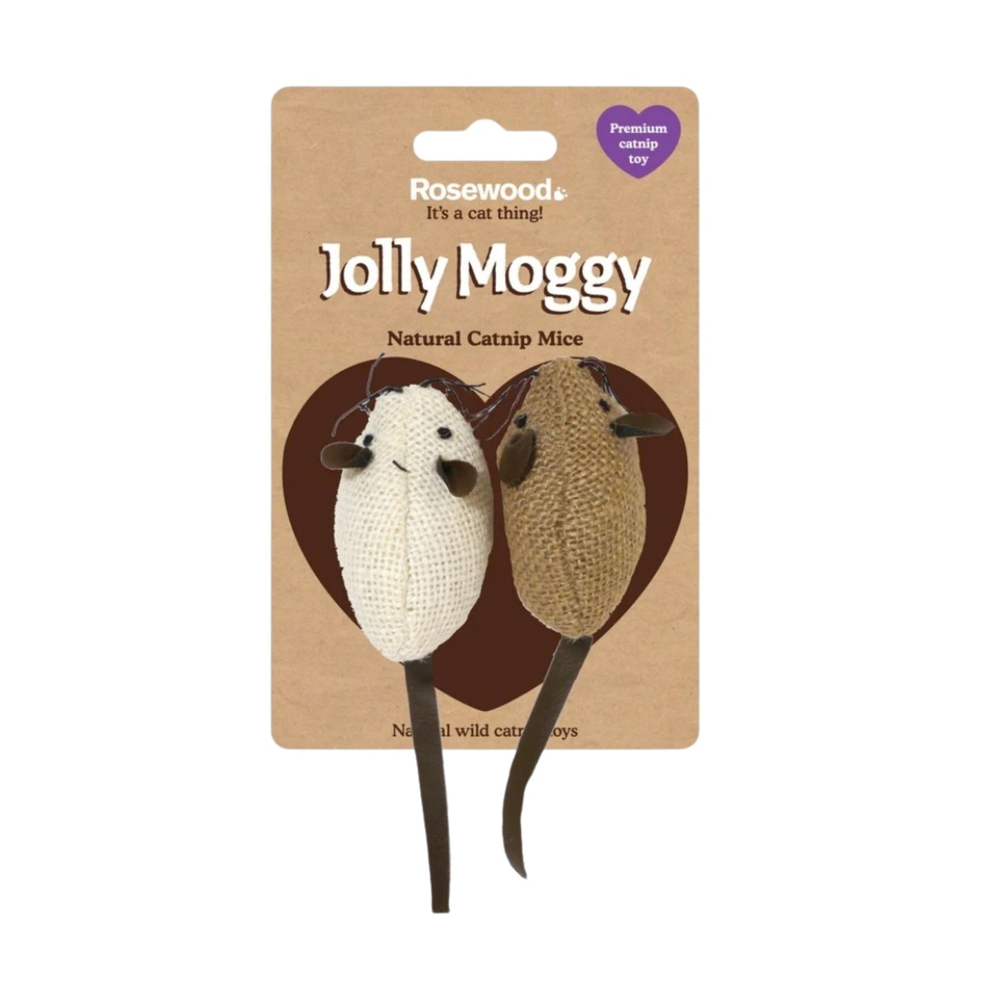 Jolly Moggy Natural Wild Catnip Mice 2pc