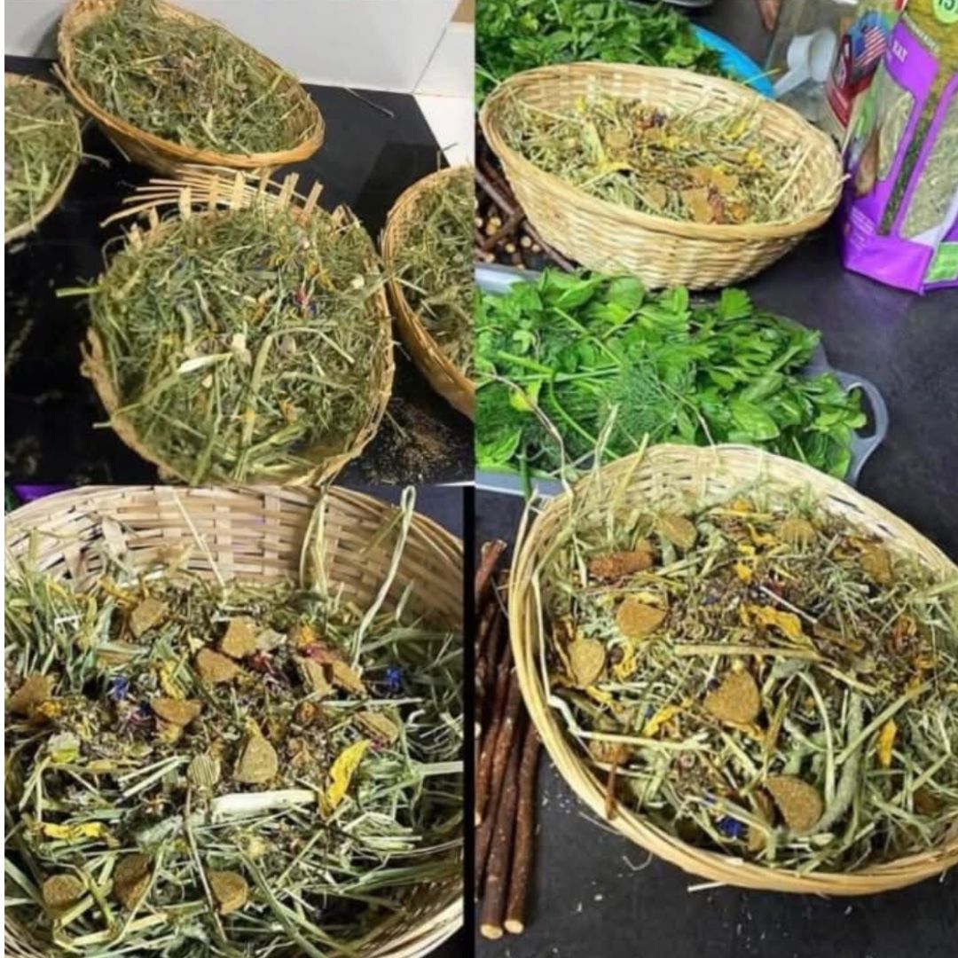 Goodie-Filled Forage Bamboo Baskets