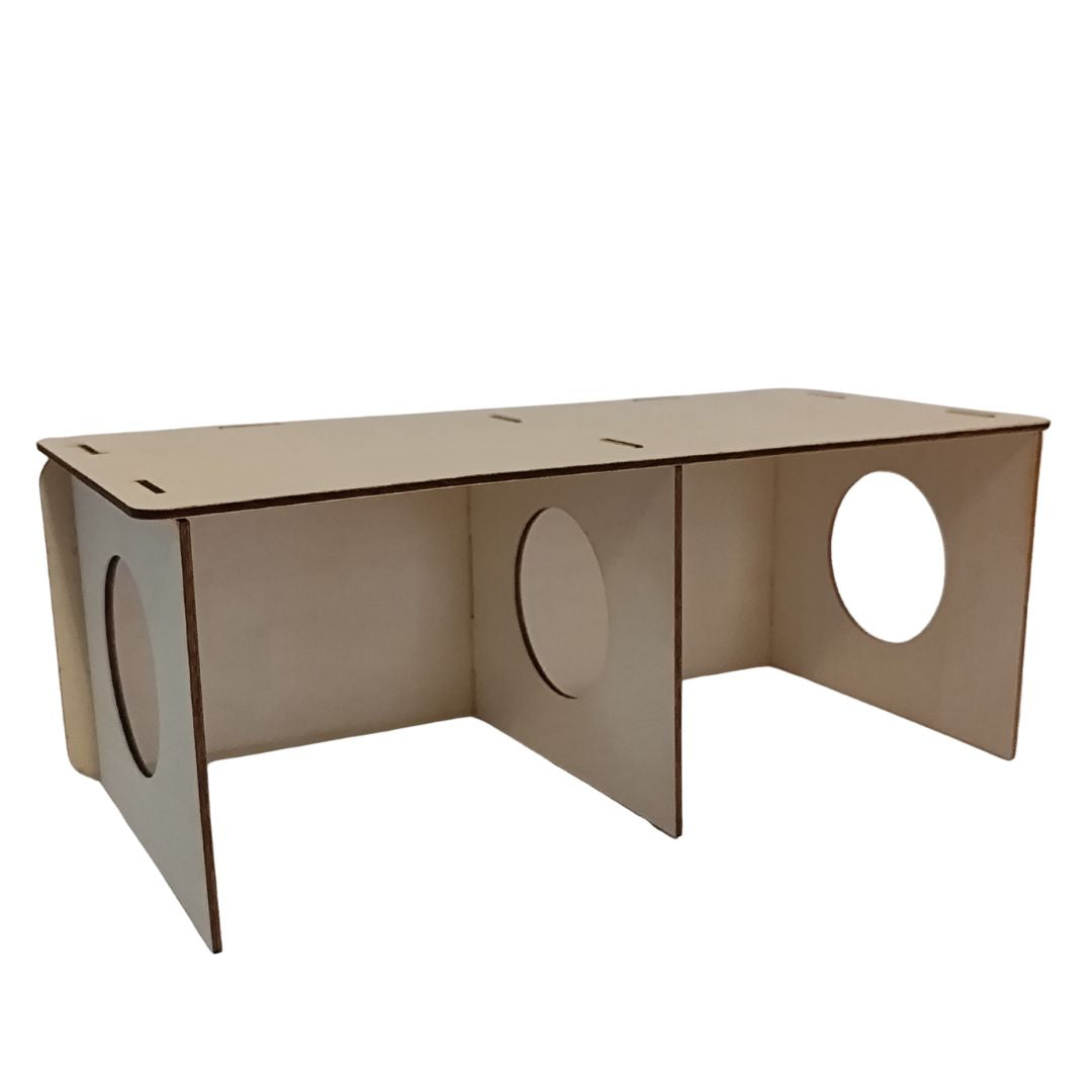 Wooden 3-Chamber Hamster Peek Tunnel