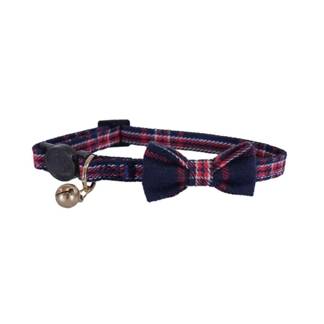 Rosewood Cat Collar Navy & Red Tartan