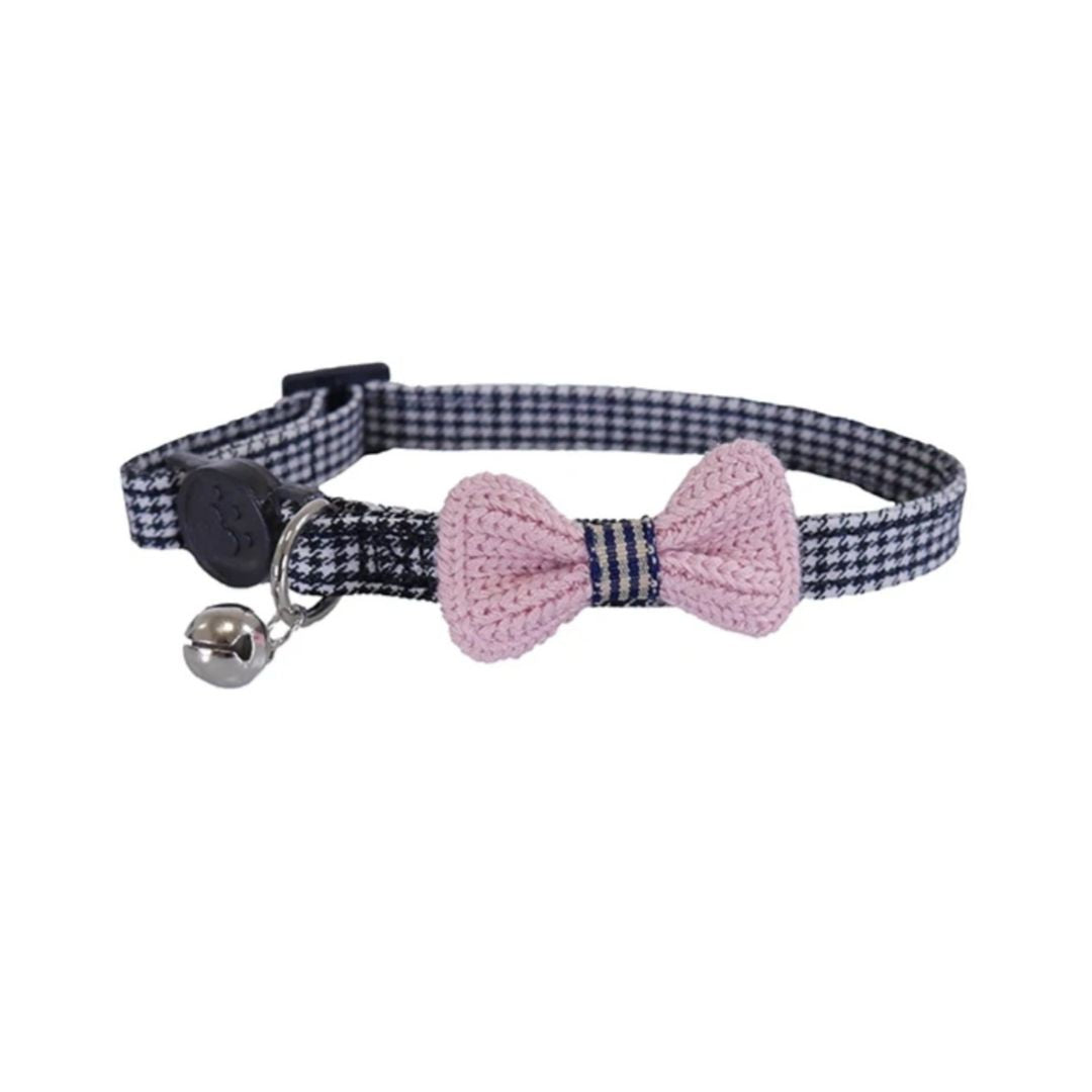 Rosewood Cat Collar Pink Bow Dogtooth