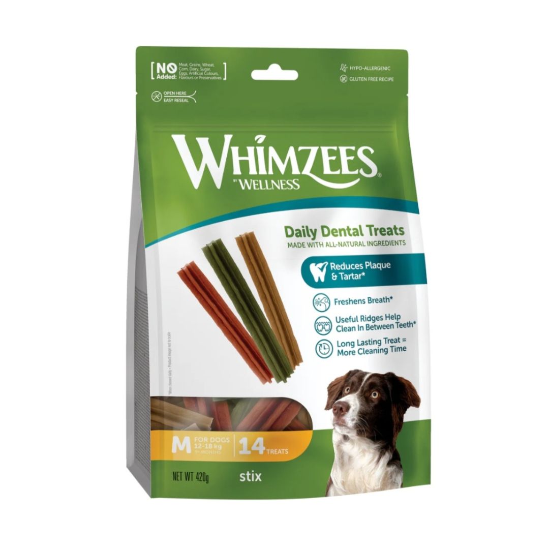 Whimzees Stix Medium 14pc Assortment/Value Bag
