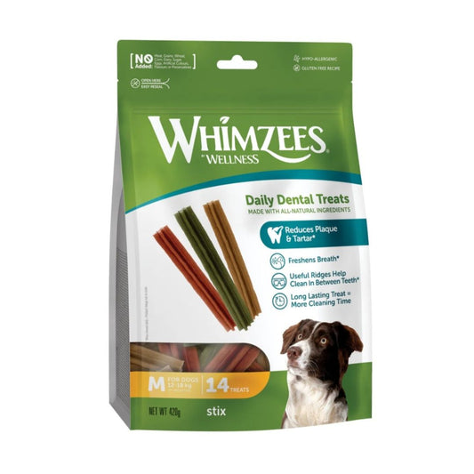 Whimzees Stix Medium 14pc Assortment/Value Bag