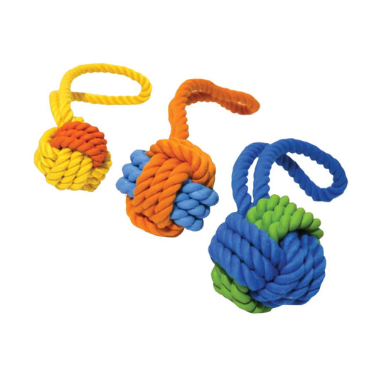 Tough Twist Rubber & Rope Ball Tug (29cm)