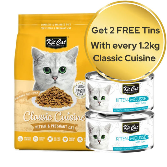Kit Cat Kitten & Pregnant Cat - BUY 1 & GET TWO KITTEN MOUSSE WITH TUNA FREE!
