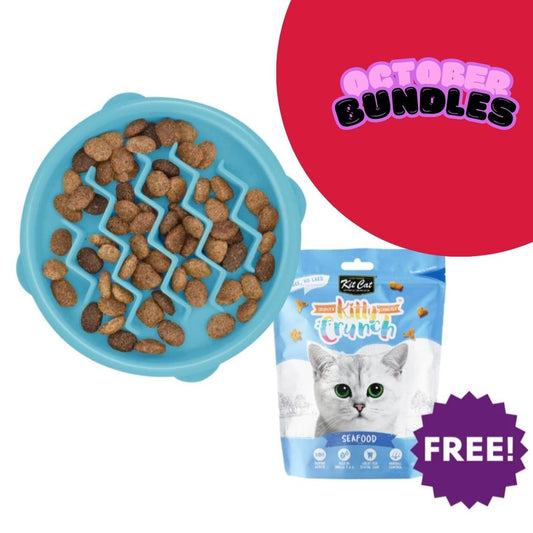 Cat Stages Kitty Slow Feeder BUY 1 AND GET 1 KIT CAT KITTY CRUNCH SEAFOOD