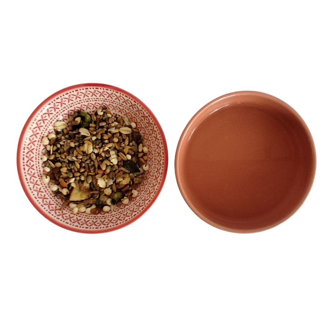 Small Animal Food & Water Bowls - Cinnamon & Sugar