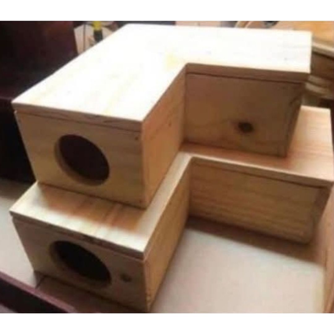 L-Shaped 3-Chamber Hide for Hamsters & Rats