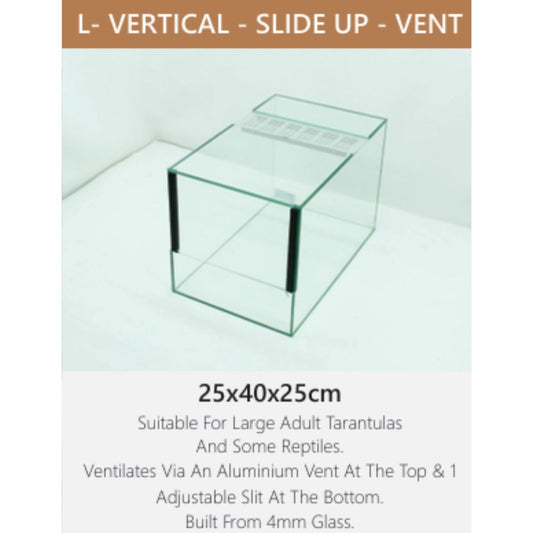 Large Vertical Slide-Up Glass Terranium