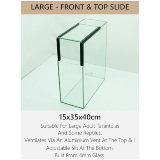 Large Front & Top Slide Glass Terranium