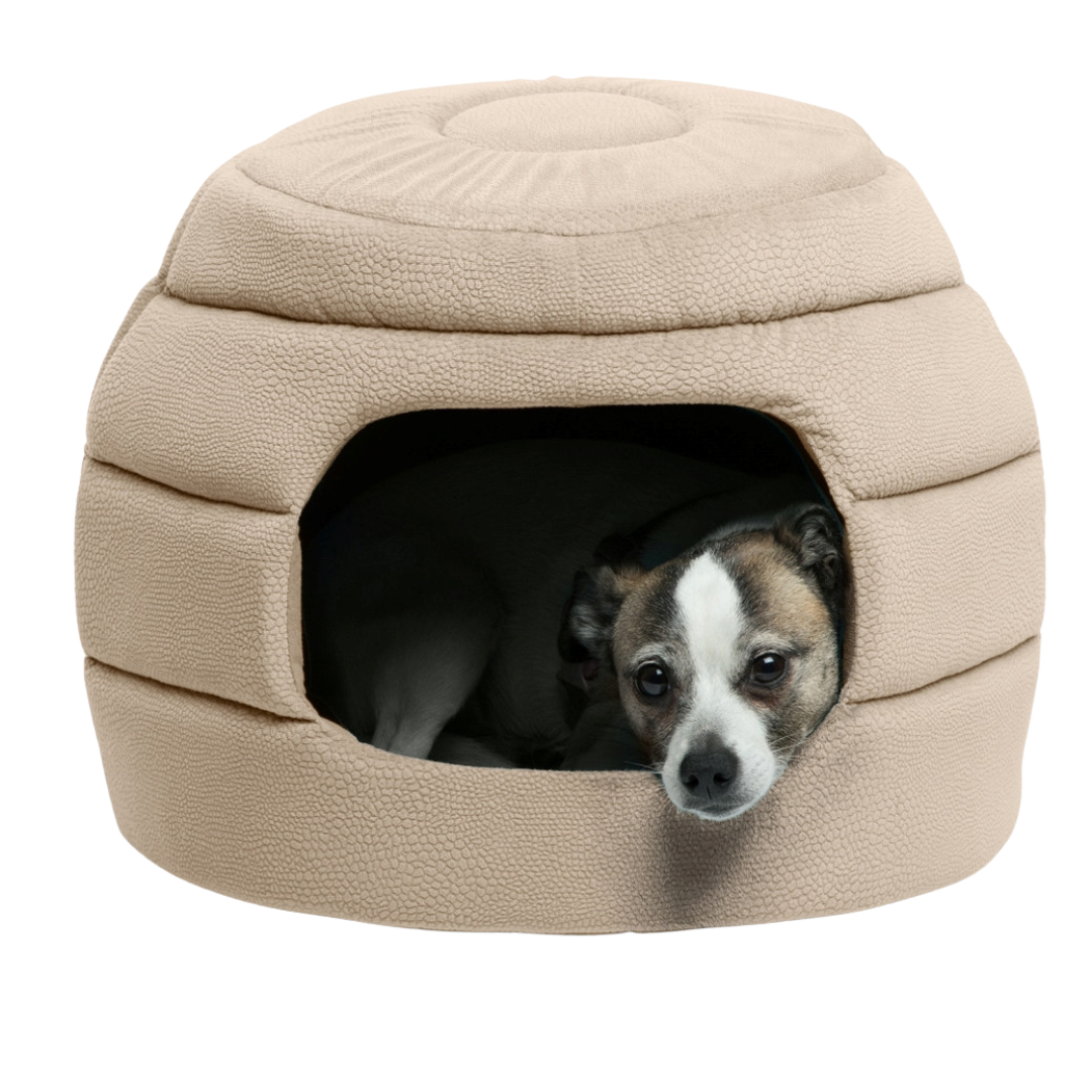 Best Friends by Sheri Honeycomb IIan Hut Cuddler Dog & Cat Bed Wheat