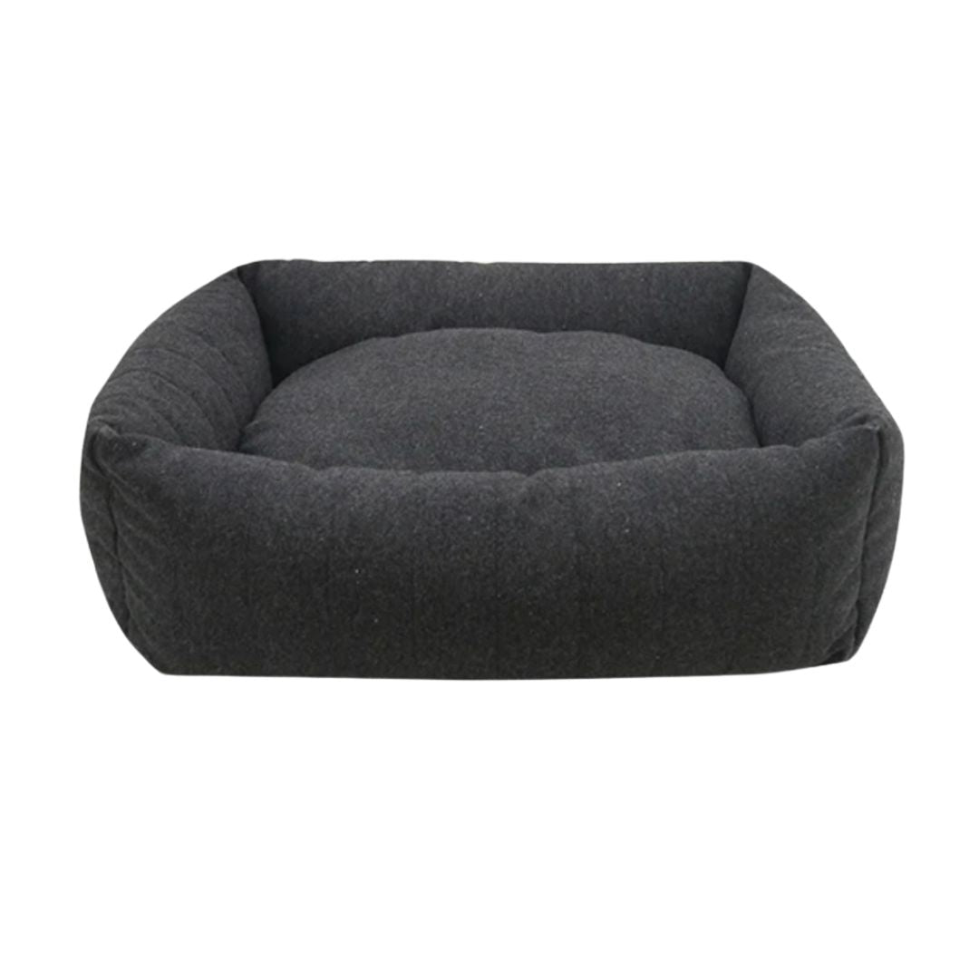 Rosewood Grey Felt with Memory Foam Square Bed