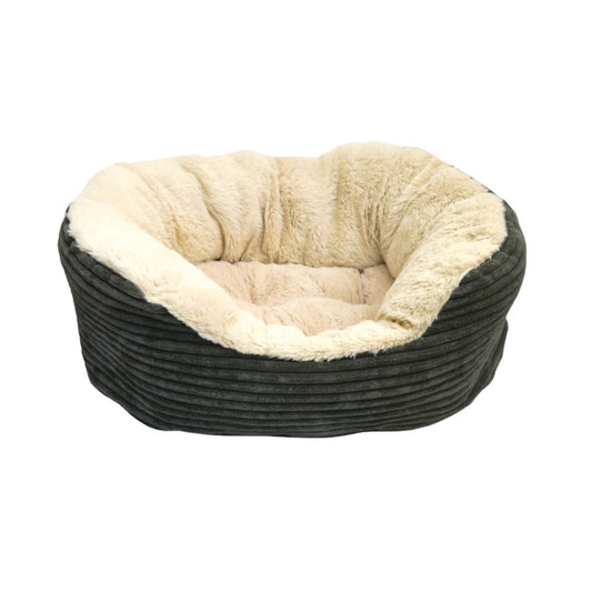 Rosewood Pet Bedding Grey Jumbo Cord/Plush Bed