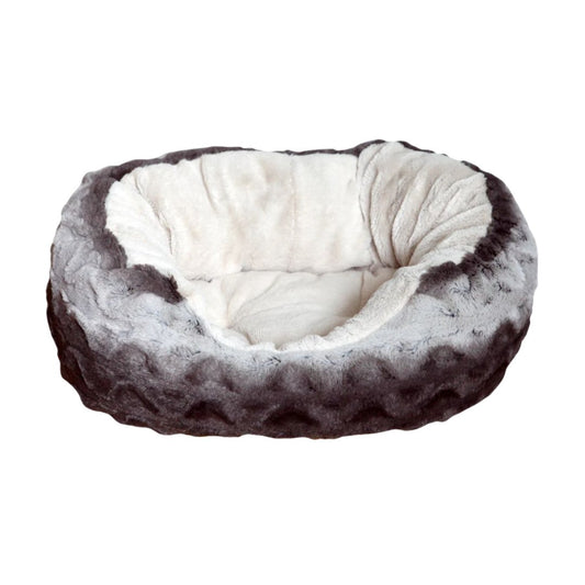 Rosewood Pet Bedding Grey/Cream Snuggle Oval Plush
