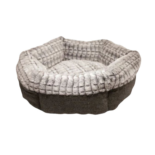 Rosewood Pet Bedding Tweed & Plush Round Cat Bed