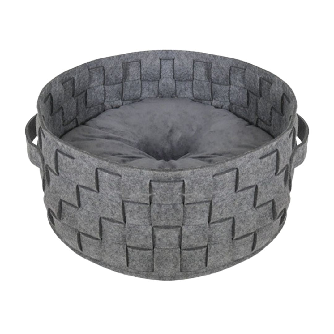 Rosewood Silver Felt & Fur Plaited (43cm x 43cm)