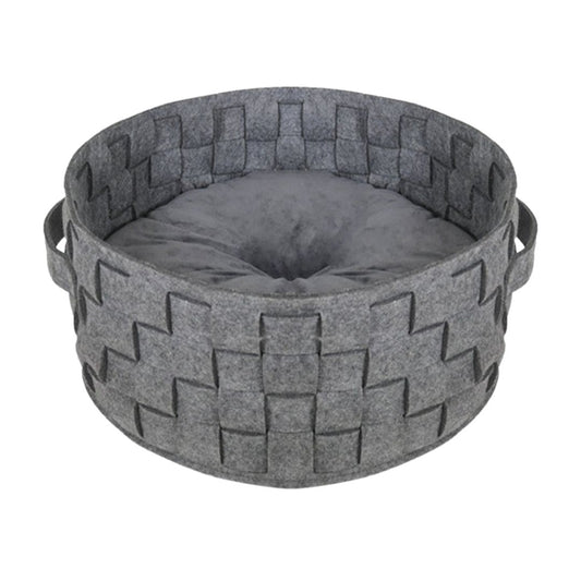 Rosewood Silver Felt & Fur Plaited (43cm x 43cm)