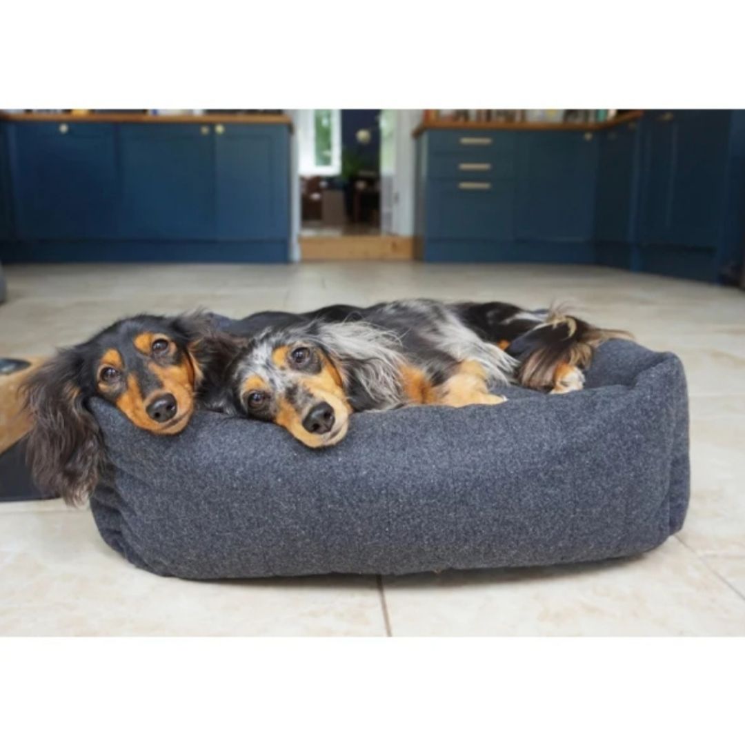Rosewood Grey Felt with Memory Foam Square Bed