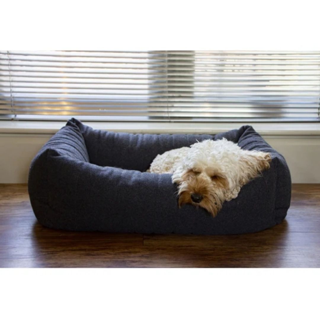 Rosewood Grey Felt with Memory Foam Square Bed