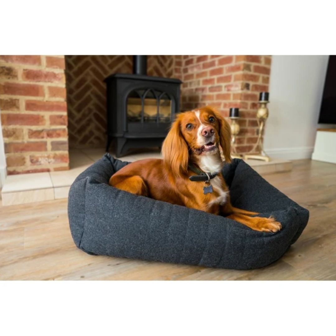 Rosewood Grey Felt with Memory Foam Square Bed