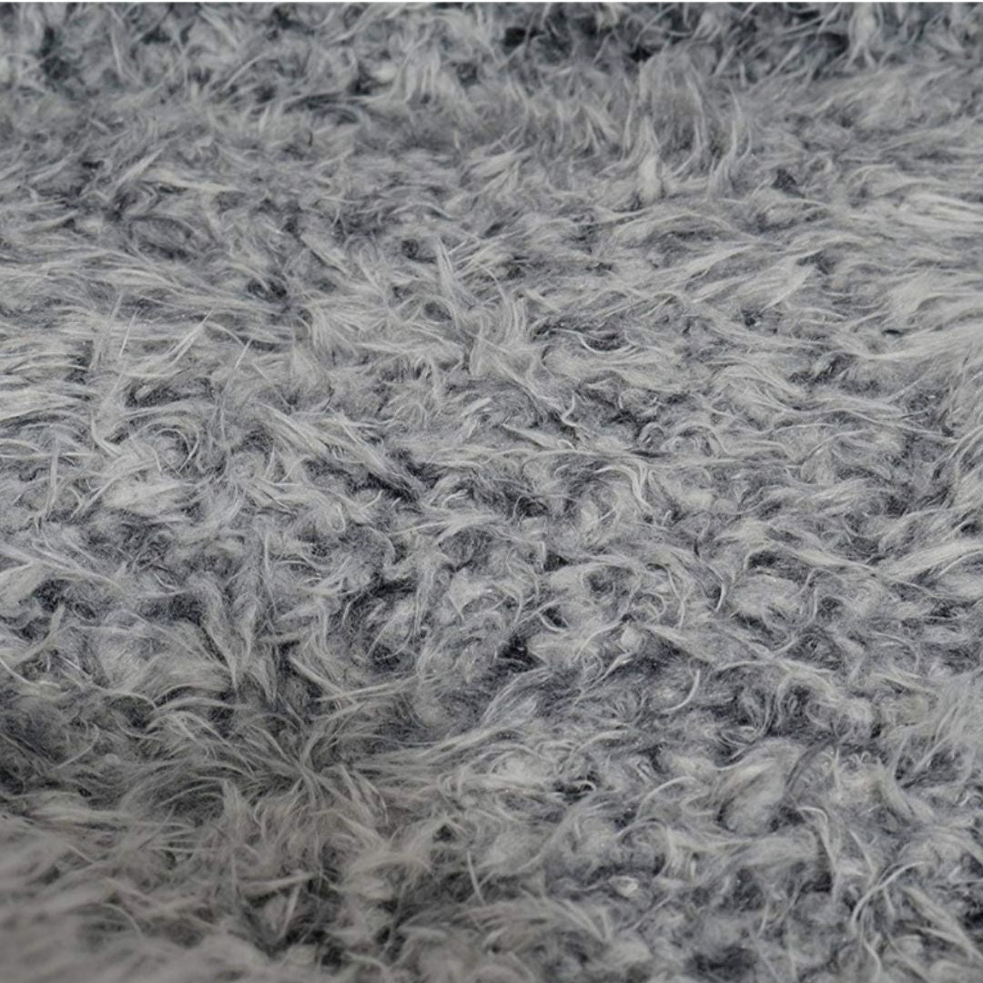 Rosewood Grey Lion Faux Suede Oval Bed