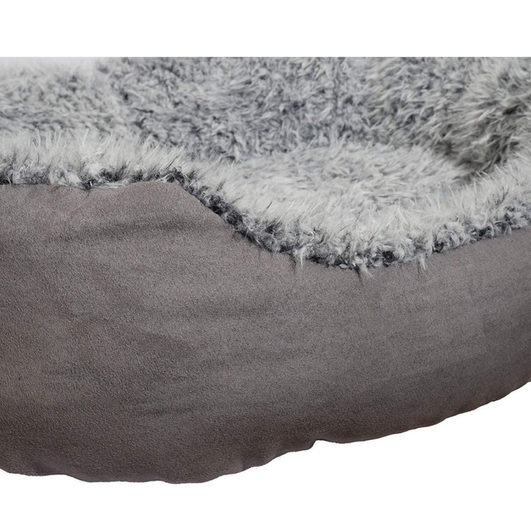 Rosewood Grey Lion Faux Suede Oval Bed