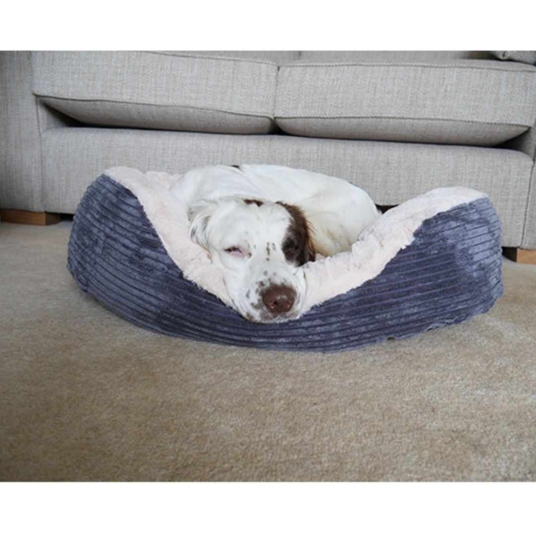 Rosewood Pet Bedding Grey Jumbo Cord/Plush Bed