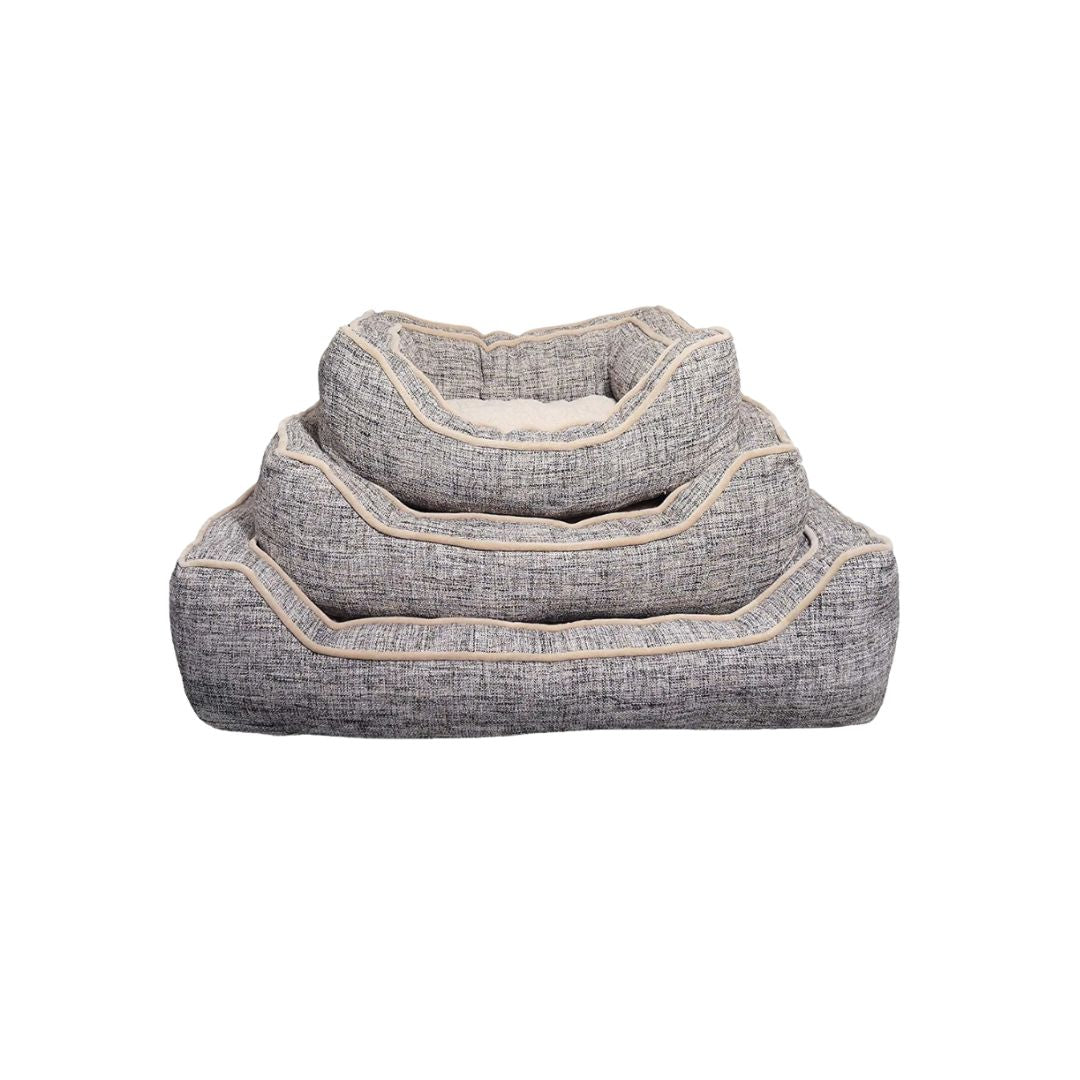 Rosewood Pet Bedding Lux Slate & Oatmeal SQ Bed