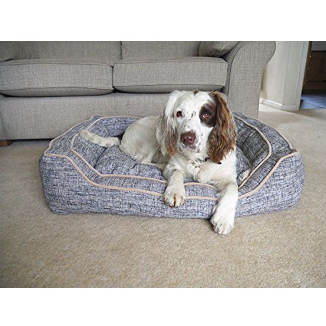 Rosewood Pet Bedding Lux Slate & Oatmeal SQ Bed