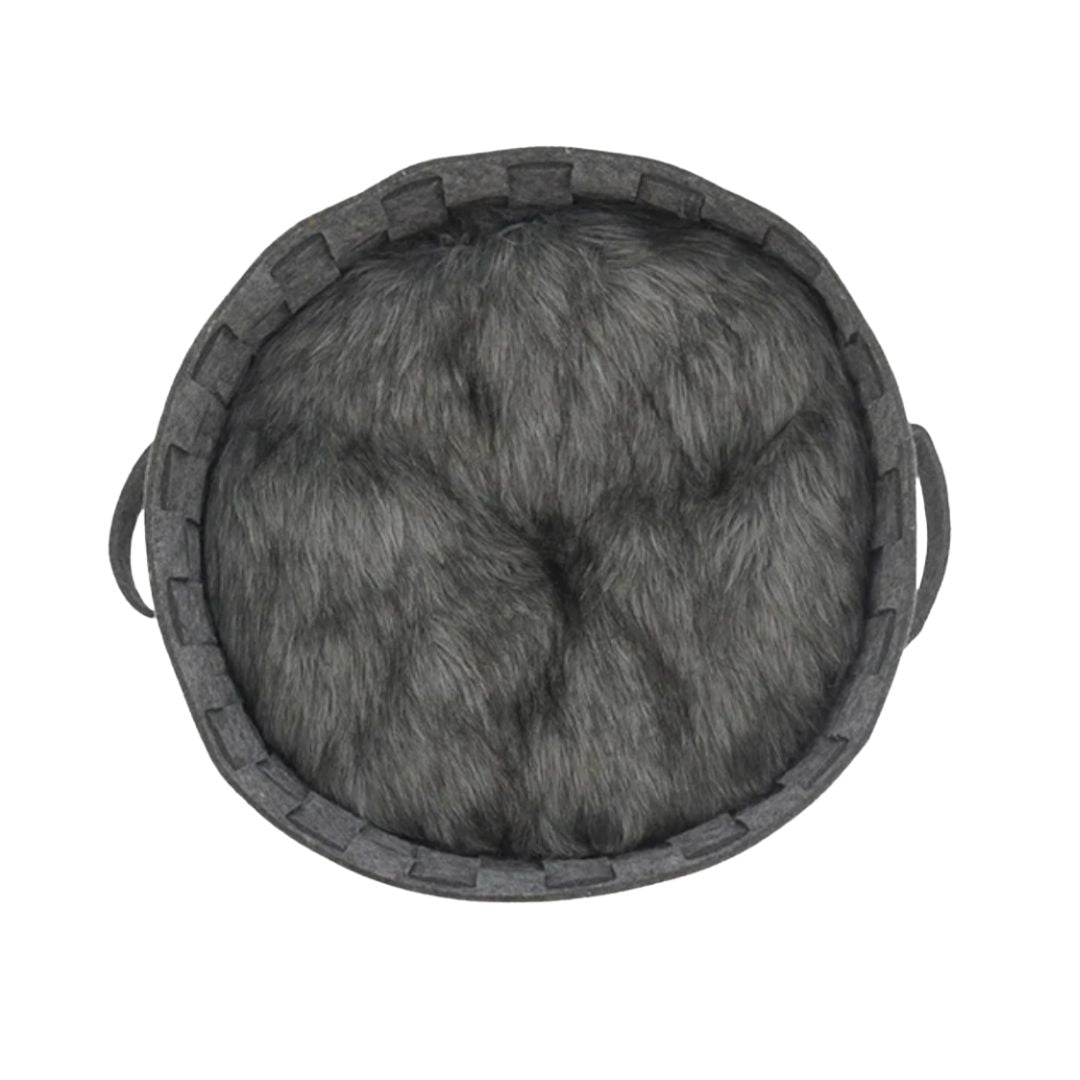 Rosewood Silver Felt & Fur Plaited (43cm x 43cm)