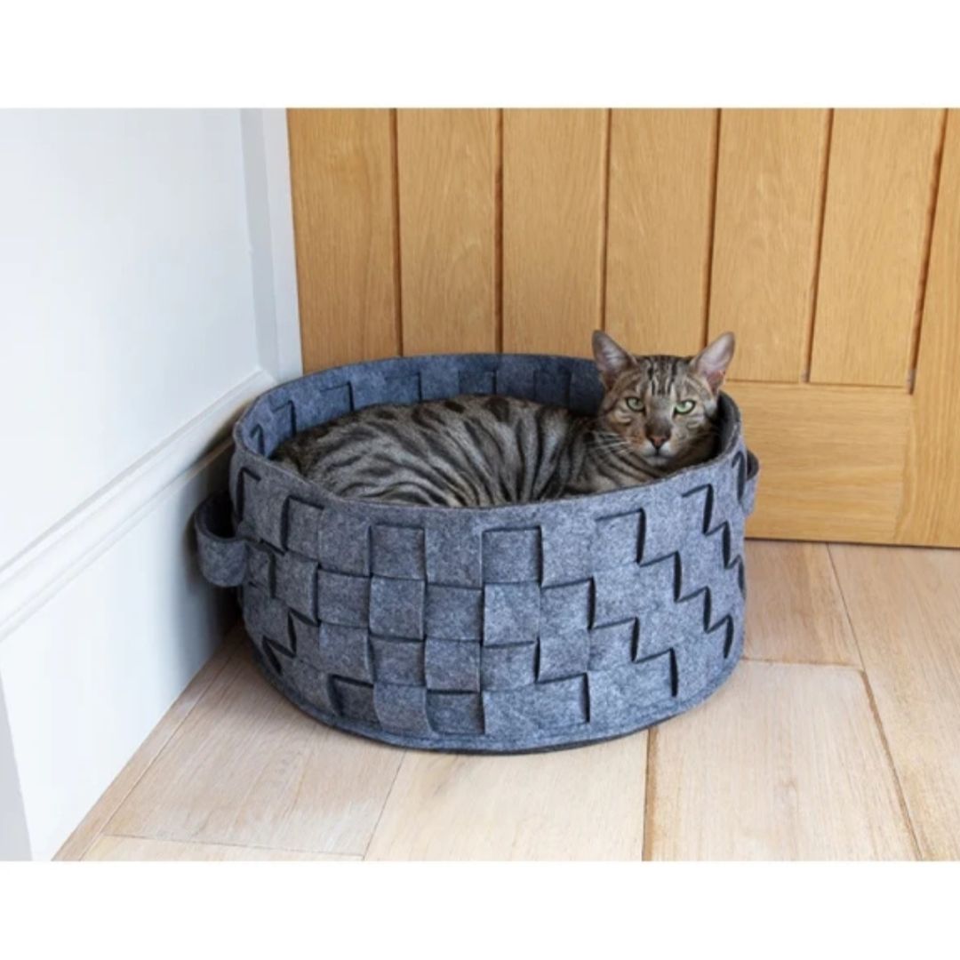 Rosewood Silver Felt & Fur Plaited (43cm x 43cm)